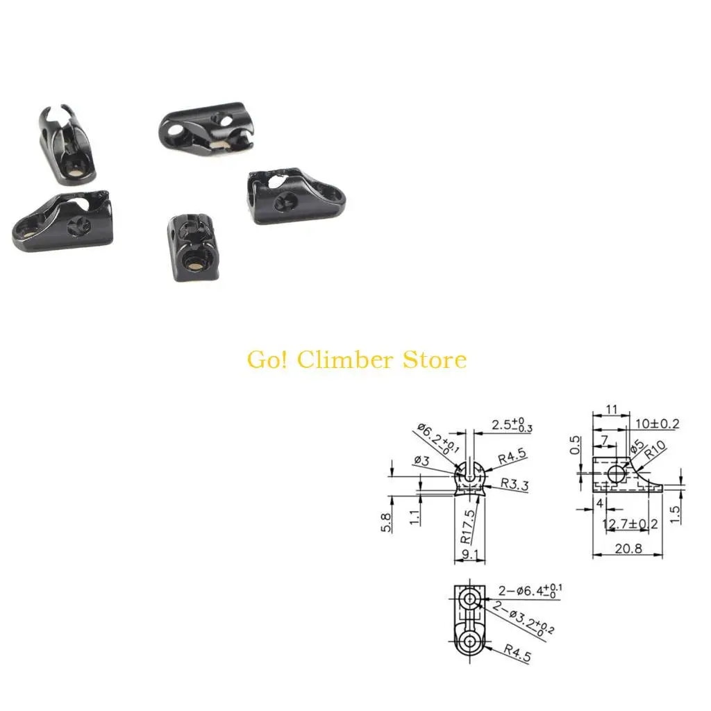 Q84C Cycling Repair Cable Housing Guide for Suitable Bike Structures, Black Aluminum Stop with Formed Routing Recess, 12.7 Mm