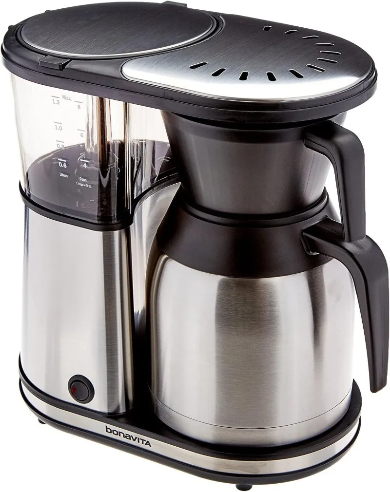8 Cup Drip Coffee Maker Machine with Carafe, One-Touch Pour Over Brewer, SCA Certified, 1500 Watt, BPA Free, with Resting Basket