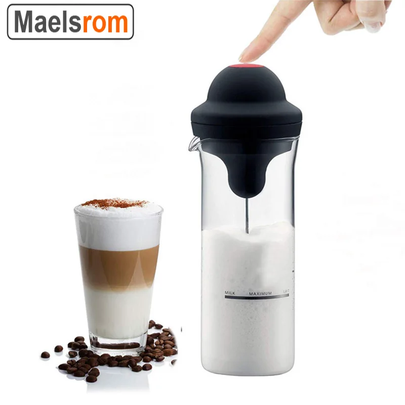 Espumador de leche eléctrico de vidrio, máquina automática de espuma de café, batidor portátil, mezclador de bebidas para café, capuchino, Frappe,