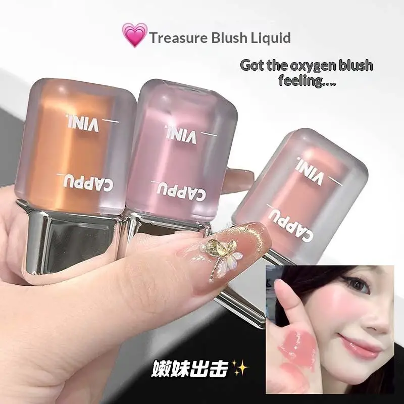 Cappuvini Matte Liquid Blush Velvet Blusher Natural Long Lasting Cheek Tint Orange Peach Face Makeup Cosmetics