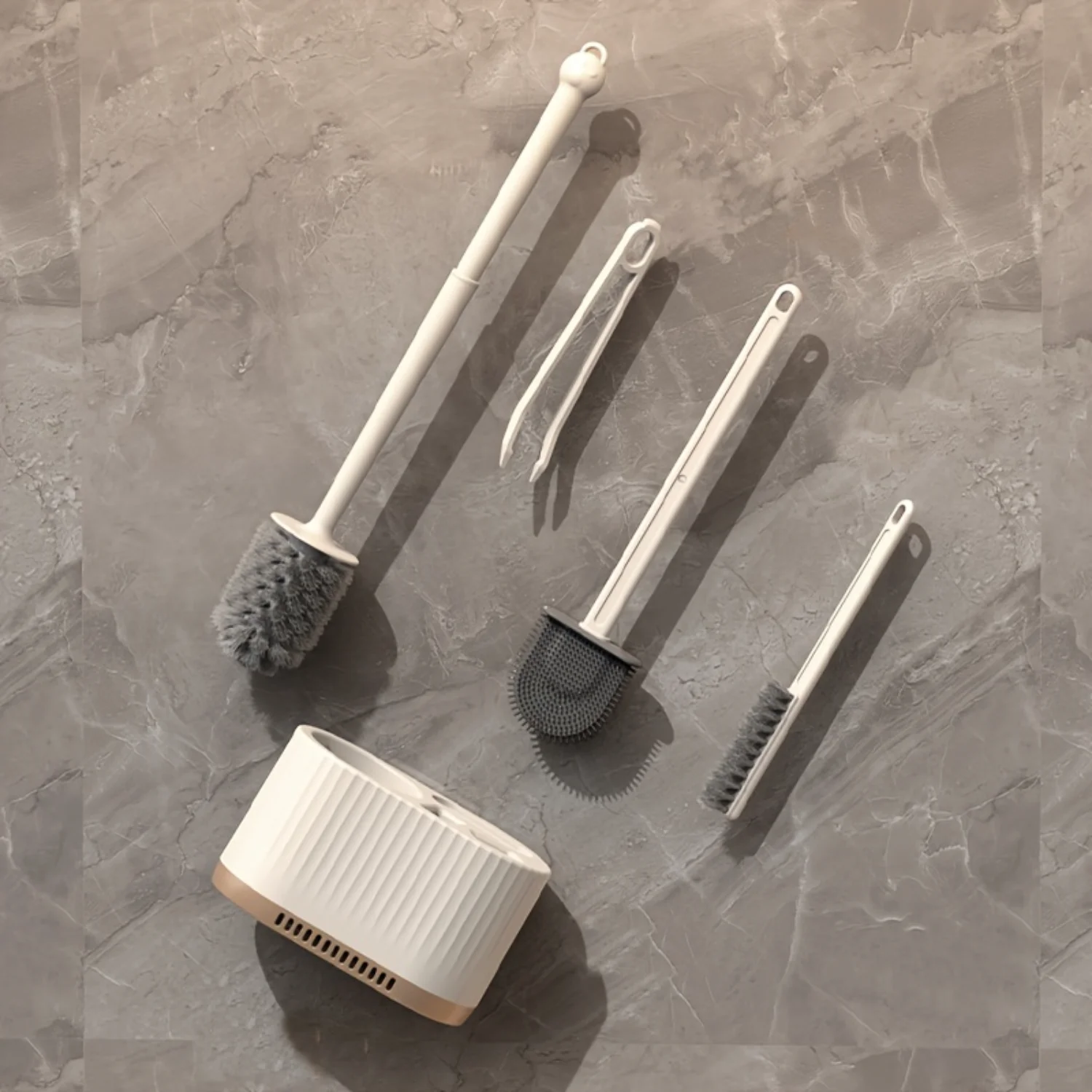 Luxe Toilet Brush Set - Wall-Mounted, Efficient Corner Cleaning Design, with  Rack - Ideal for Bathroom Maintenance Toilet brush