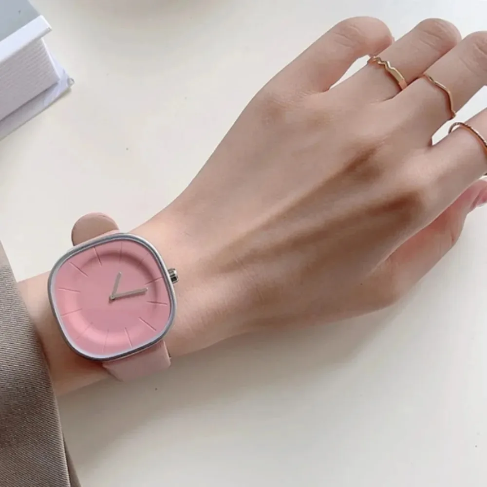 Relojes de lujo para mujer, Reloj minimalista con esfera cuadrada y correa de cuero para mujer, Reloj de cuarzo nuevo para parejas, relojes de pulsera para mujer