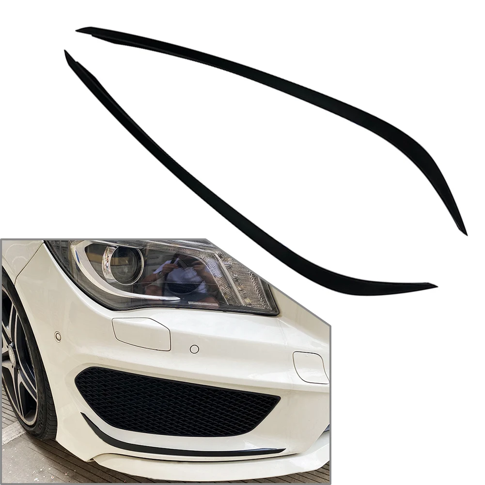 2Pcs Car Front Bumper Lip Splitter Spoiler ABS Decor for Mercedes Benz C117 CLA 180 200 250 CLA45  2013 2014 2015 Matte Black