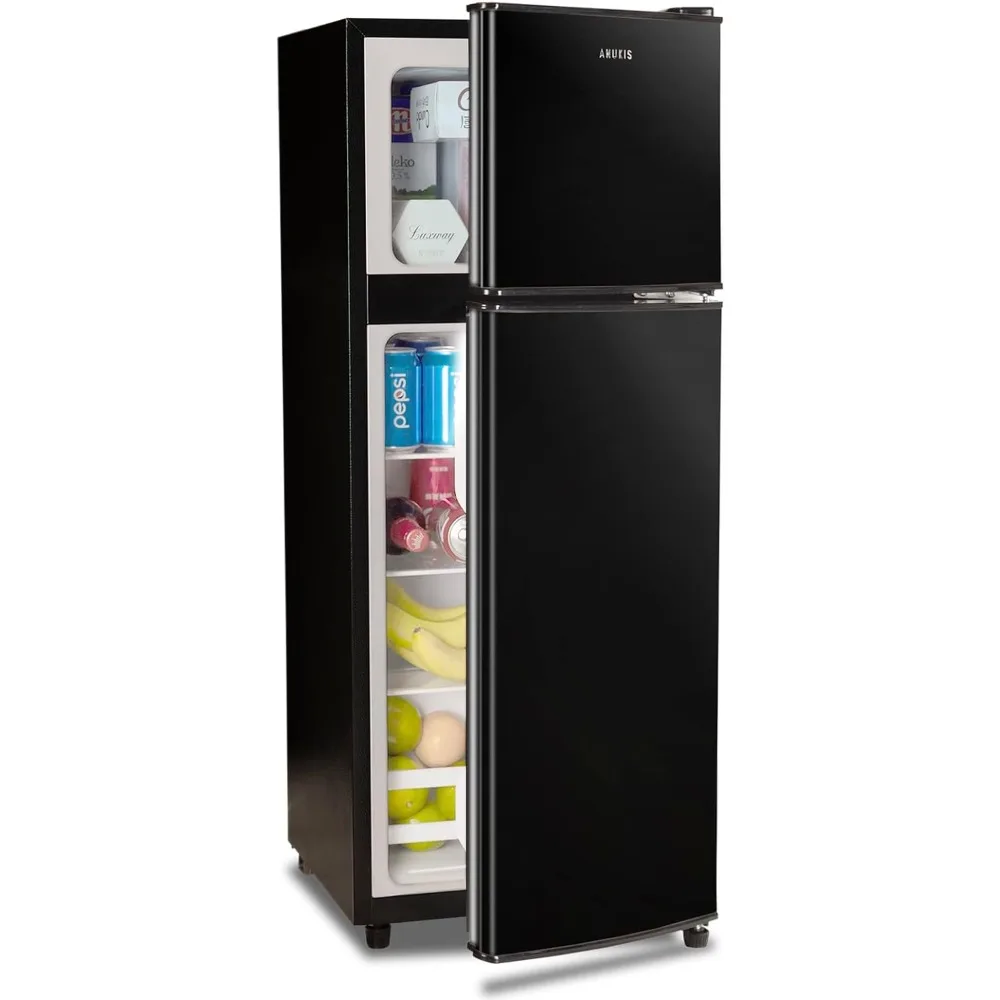 2024 New 4.0 Cu Ft 2 Door Mini Fridge with Freezer for Apartment, Dorm, Office, Family, Basement, Garage