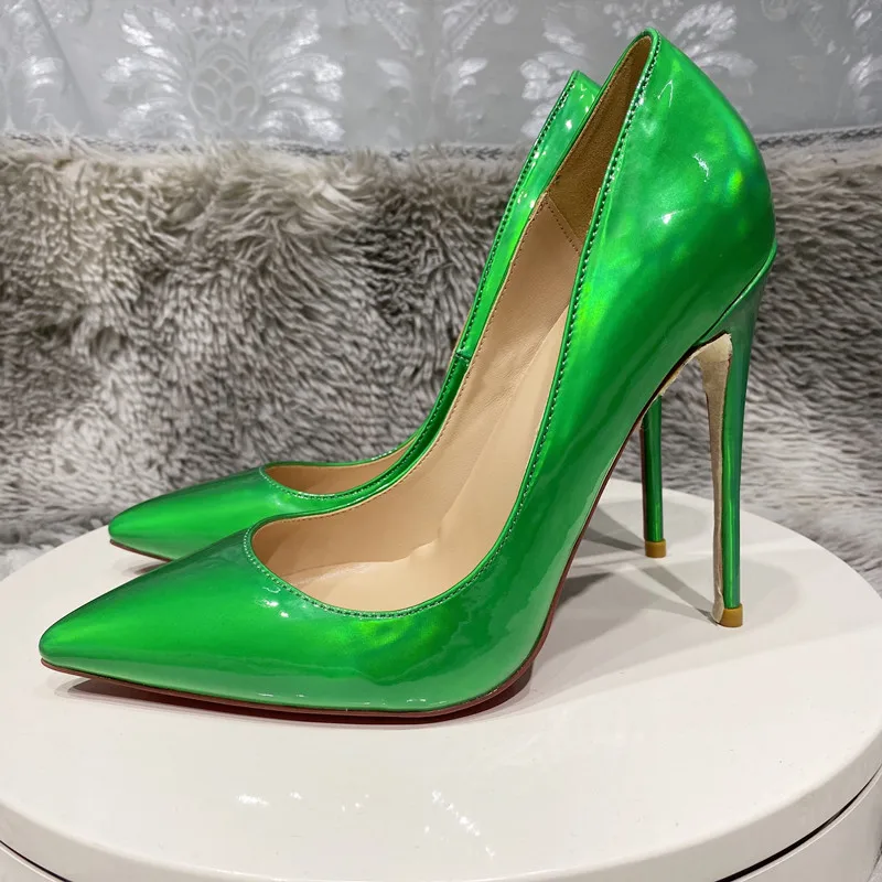 New High Heels, Thin Heels, Women's Shoes, Shallow Mouth, Sharp Point, Bright Surface, Simple Women's Single Shoes