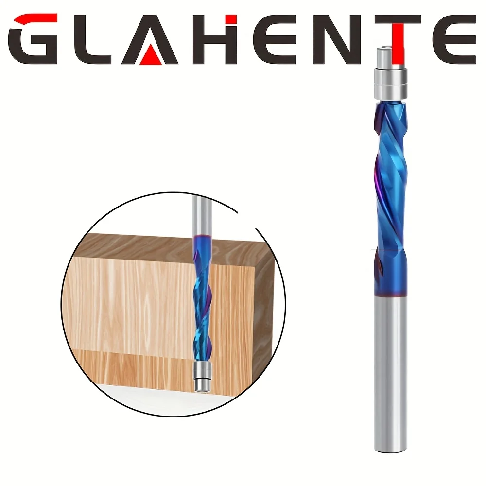 

‌ 1 шт., фреза с синим покрытием и хвостовиком 1/4 дюйма — твердосплавный наконечник для прецизионной обработки и резьбы по дереву ‌