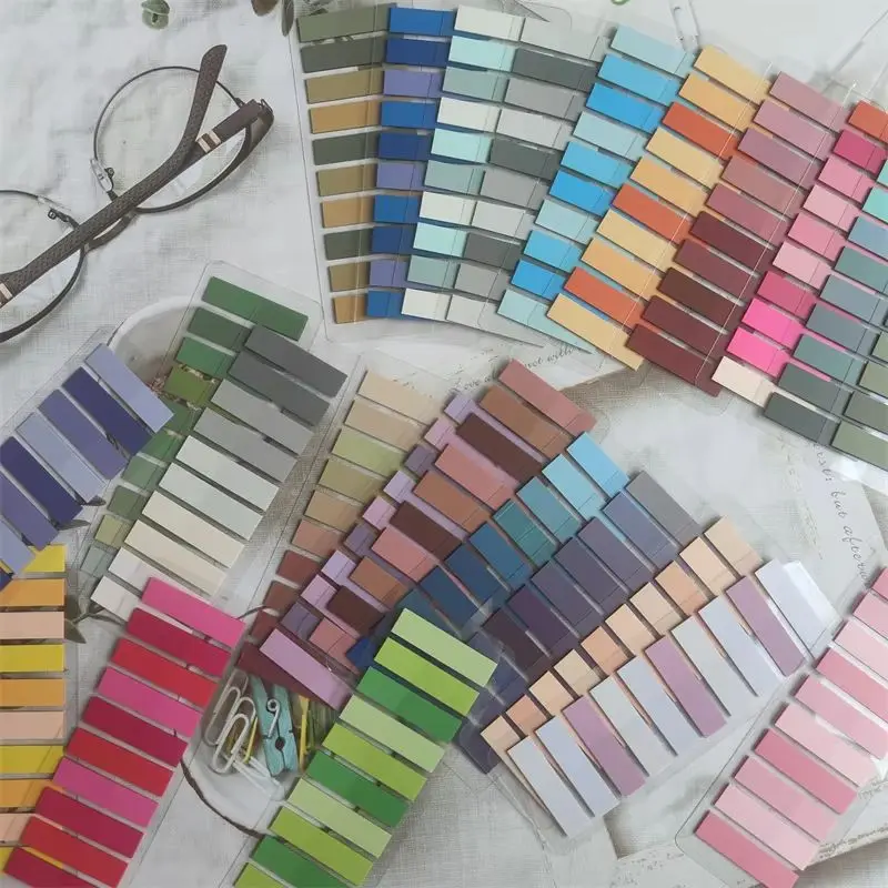 24 Packs 4800Pcs Page Marking Sticky Note Tabs PET Page Markers Transparent Classify File Label Memo Stickers for Office