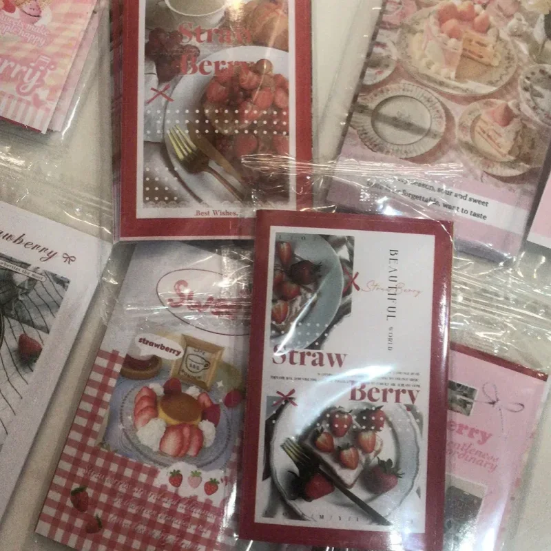 10 stylowa truskawkowa Kawaii Ins stylowe pieczęć naklejki zimowe słomki ciasto śliczne opakowanie naklejki ręczne konto Diy materiał prezent