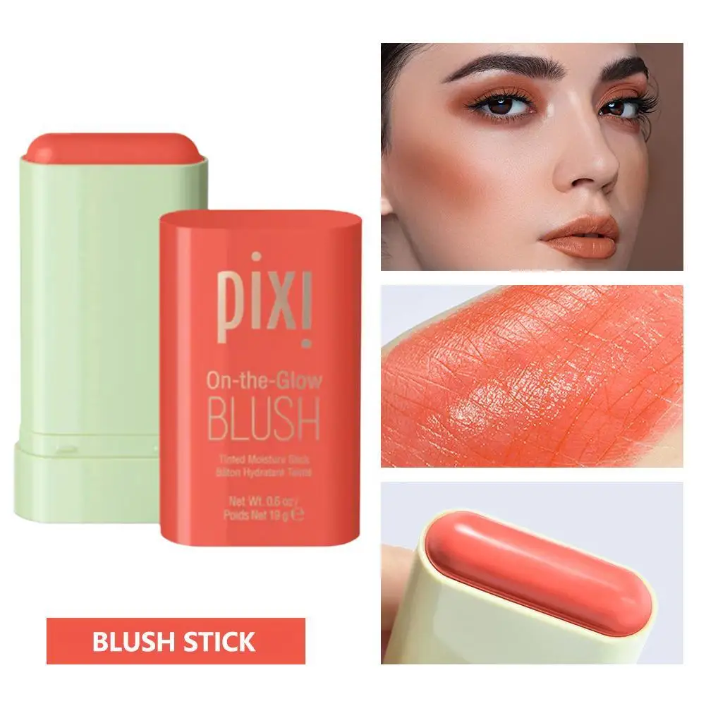 Colorete en barra multifunción, maquillaje fácil de teñir, colorete en crema, resistente al agua, de larga duración, brillo del tono de la piel