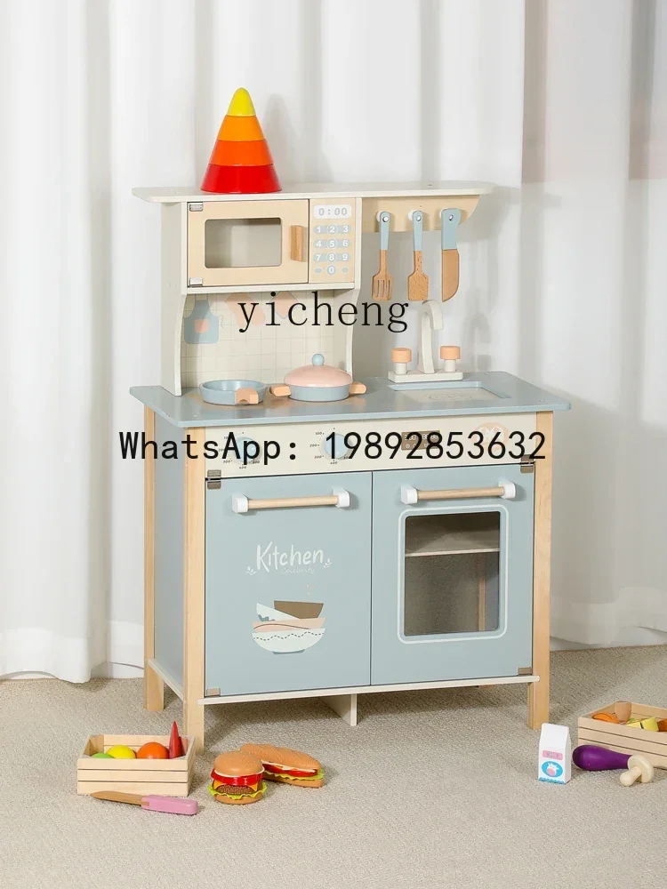 لعبة مطبخ منزلية للأطفال من AF أداة محاكاة أدوات المطبخ الخشبية هدية عيد ميلاد #3