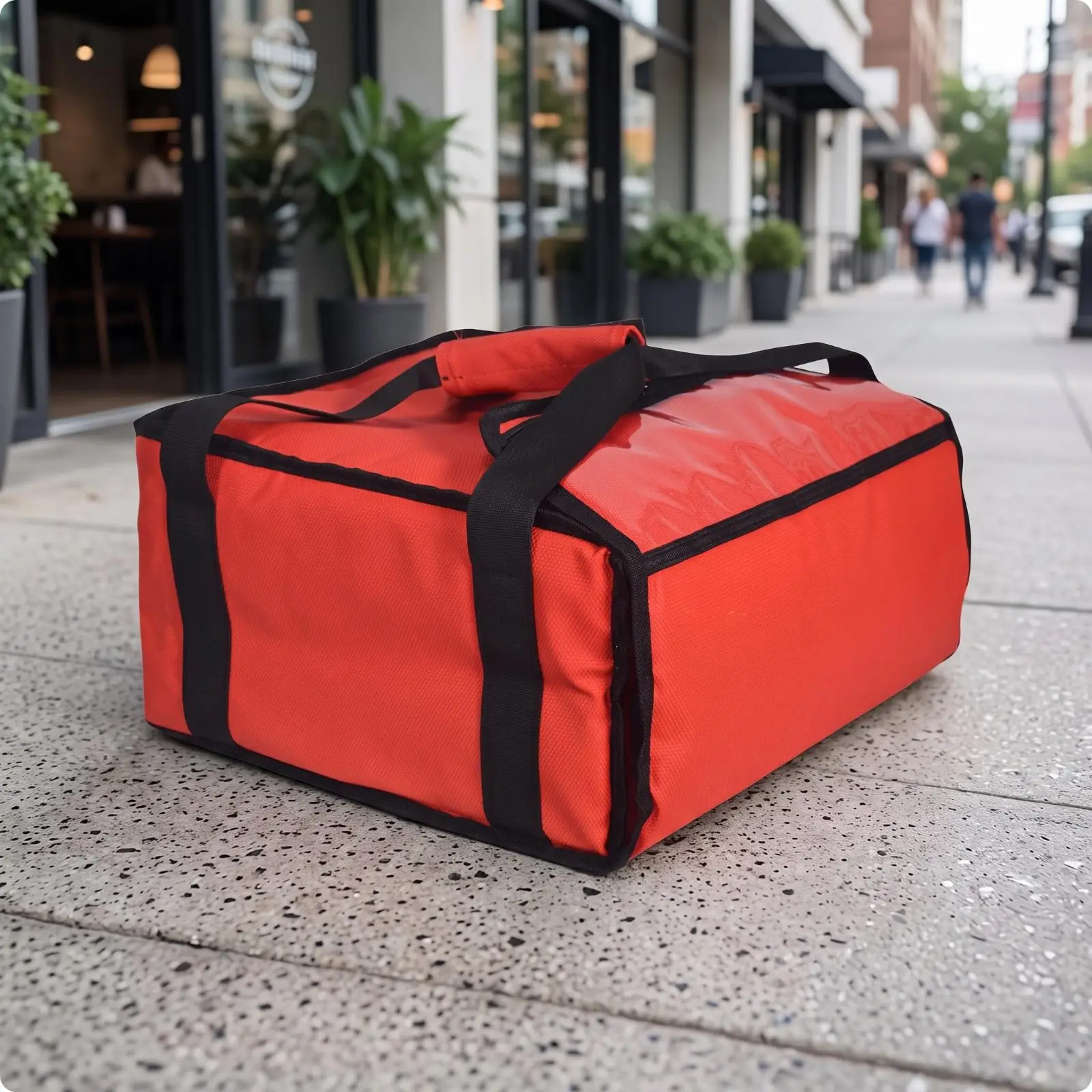 Thermal Insulated Takeout Carrier Bag | Soft-Sided Rectangular Construction, reinforced binding Binding, for Takeaway Transport