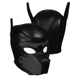 Costumes de chiots L Code, nouvelle marque, grande taille, caoutchouc rembourré, tête complète, capuche, masque avec collier pour chien Roleplay