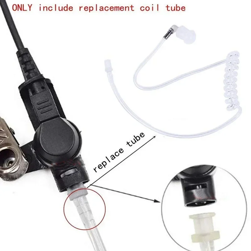 

1pcs Earphone Transparent Coil Acoustic Air Tube Earplug For Two-Way Radio Walkie Talkie Earpiece Headset Accessories