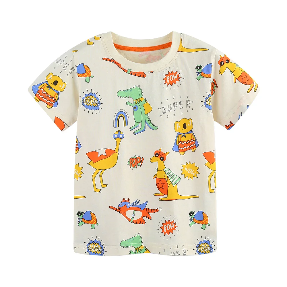 

Jumping Meters Short Sleeve Animals Kids Tshirts New Arrival Summer Boys Girls Cotton Children's Clothing Tees Tops