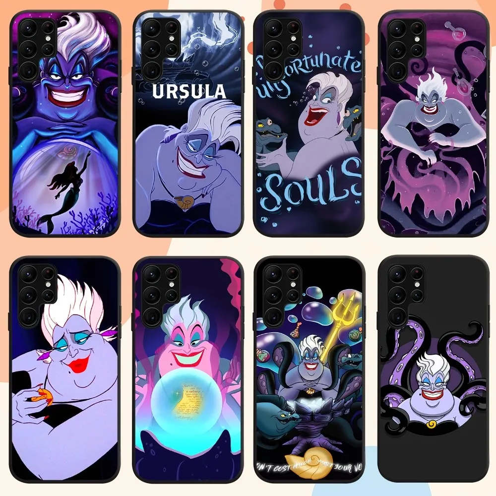 

MINISO Disney Ursula The Little Mermaid Phone Case For Samsung Galaxy S24 S21 10 Plus S22 S23 S30 Note 20 Lite FE Ultra Shell