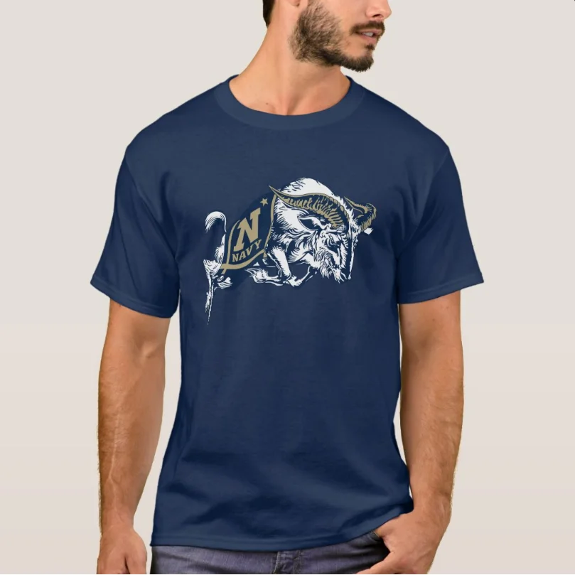 Naval Academy Midshipmen Chief Goat T-Shirt 100% Cotton O-Neck Short Sleeve Casual Mens T-shirt Size S-3XL