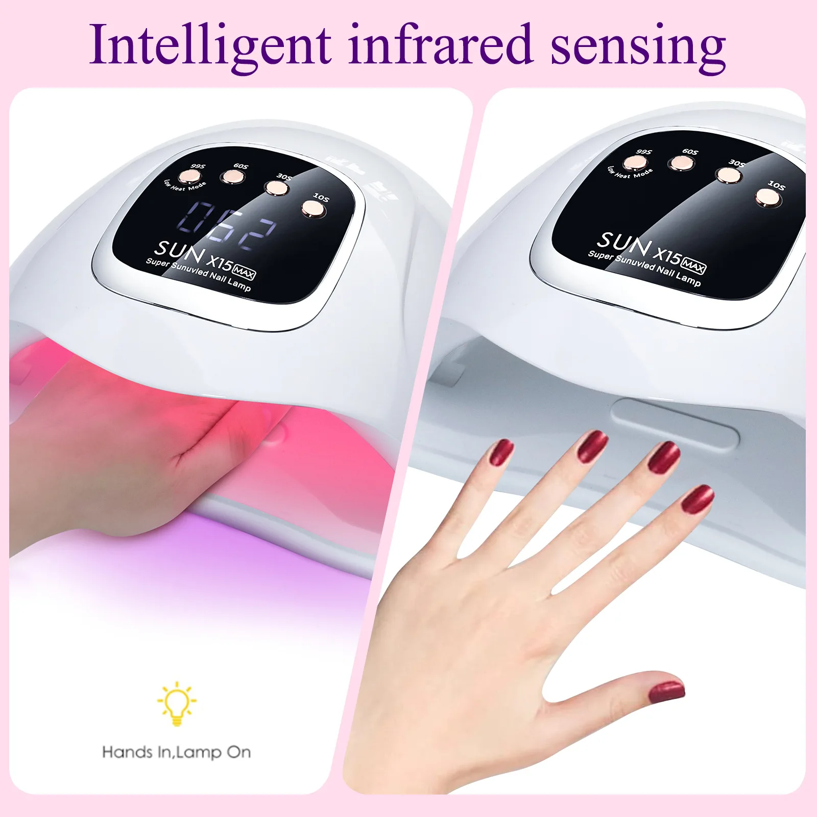 280W High-Power Nail Drying Lamp For Gel Nails LED UV Light for Gel Nail Lamp 66 LEDS Gel Polish Drying Machine With Auto Sensor