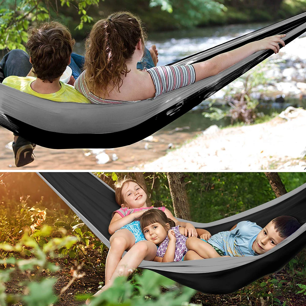 102x55 inch Double Camping Hammock with 2 Tree Straps Parachute Portable Lightweight Hammock Swing for Backpacking Outdoor Beach