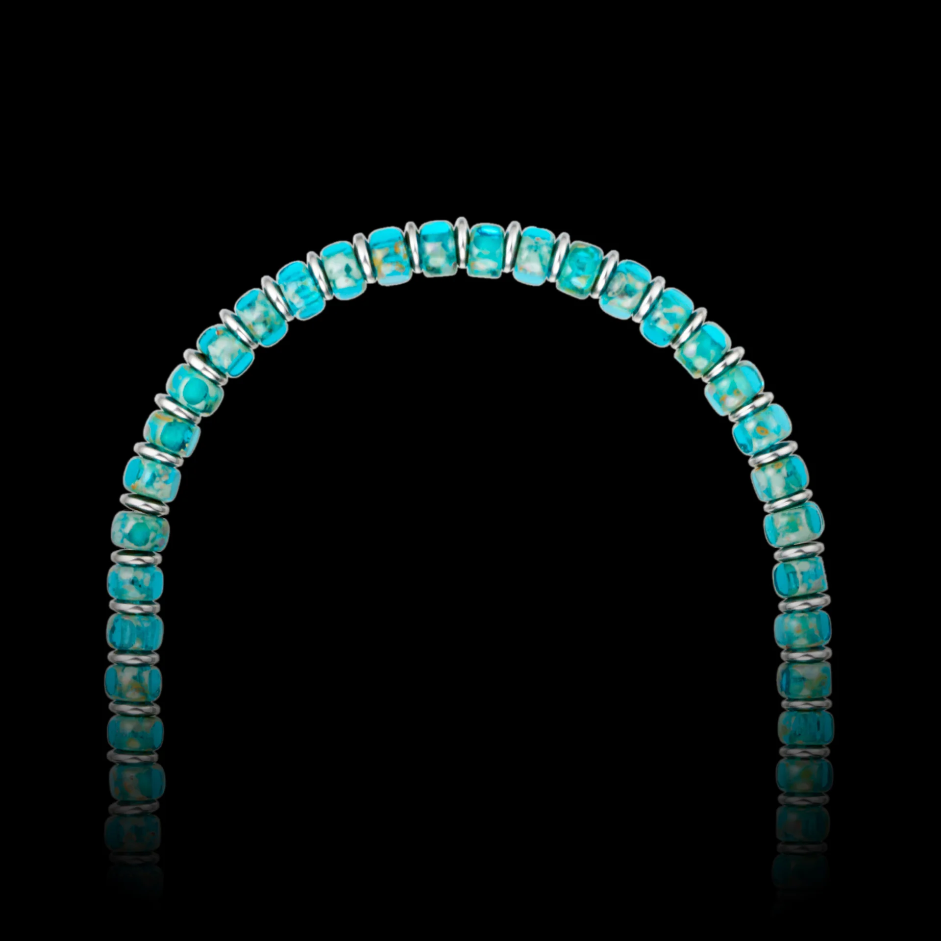 YOUNG&RICH 6mm Blue Glass Beaded Necklace Poseidon Covenant Unisex Stackable Vintage Fashion Jewelry