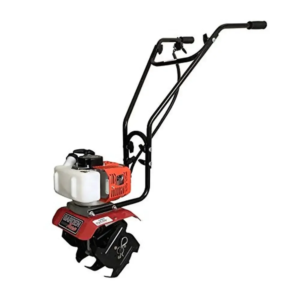 Mini Tiller Cultivator 33cc 2-Cycle Engine Heavy Duty Smooth Operation Sturdy Handlebar Easy Transport 10