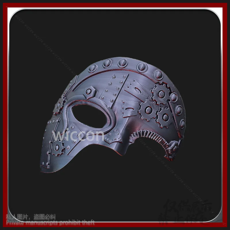 أنيمي الميكانيكية والعتاد ثلاثية الأبعاد حمض البوليلاكتيك الدعائم قناع الرعب تأثيري حلي Steampunk الشرير بدلة تنكرية نصف الوجه مخصصة