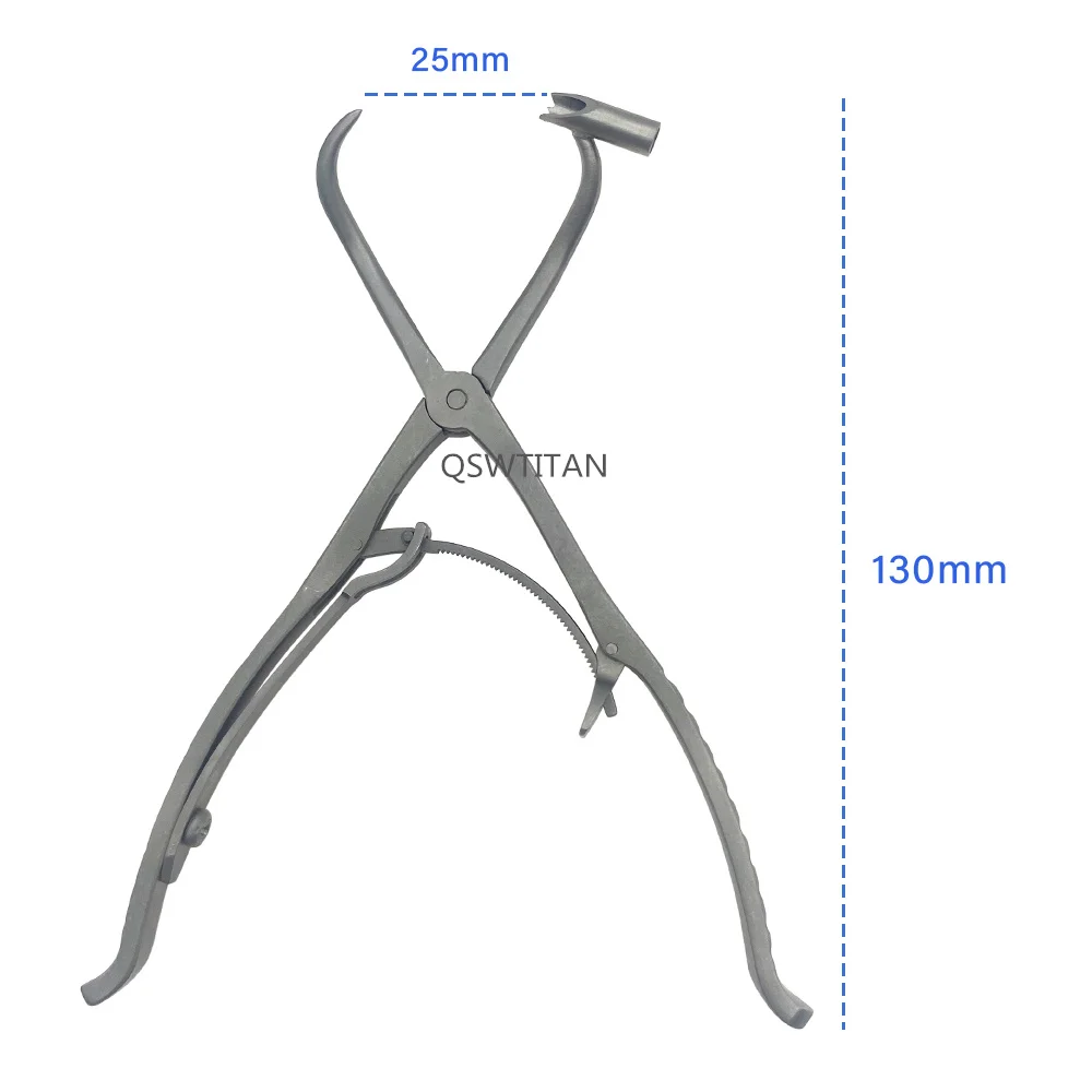 Fórceps puntiagudos de reducción para ortopedia, instrumentos de autosujeción con placa de hueso con agujero