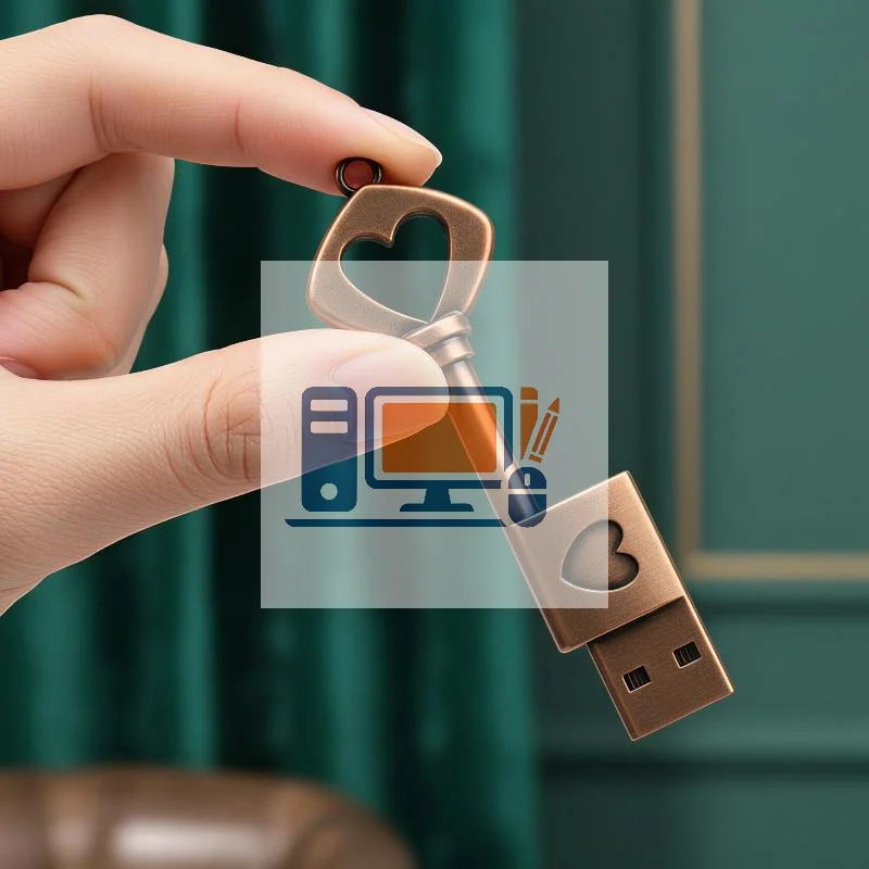 Metal Key USB 2.0 Flash Drive Creative Gifts Pen Drive Real Capacity Memory Stick 64GB U Disk