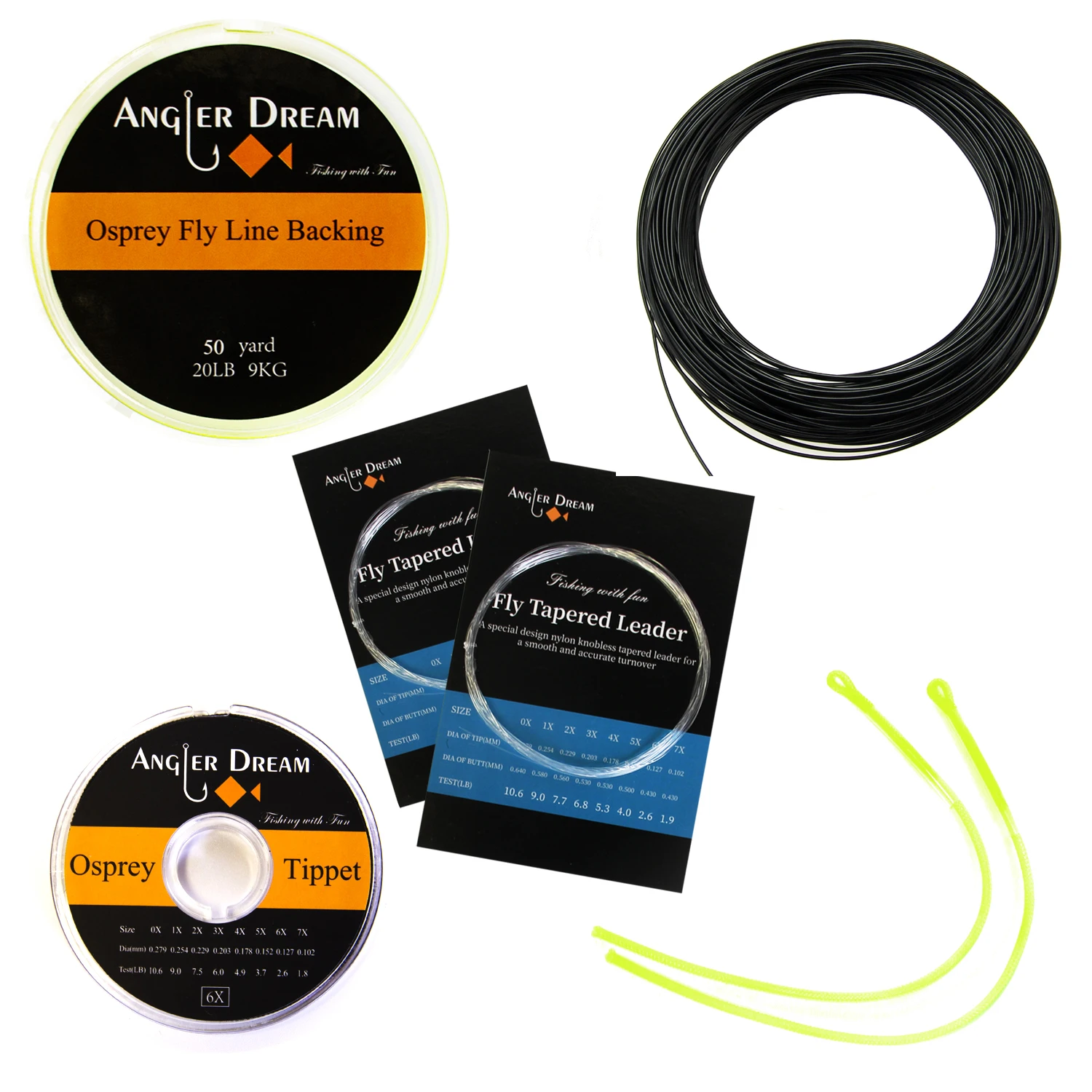 

WF Sinking Fly Fishing Line 5-9wt Black 100 FT Weight Forward Sinking with backing leader loops tippet