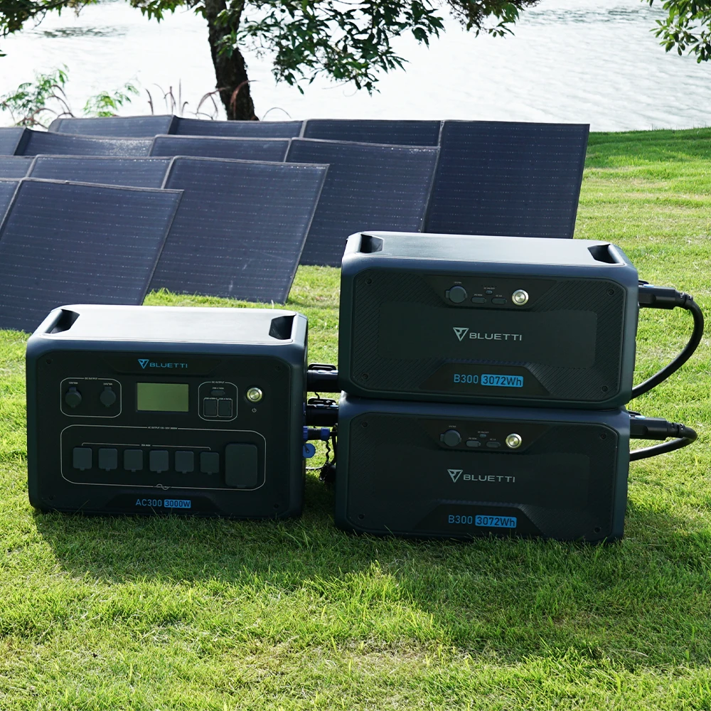 Bluetti AC300&B300 Electric Charging Household Solar Battery Solar Panel System With Generator