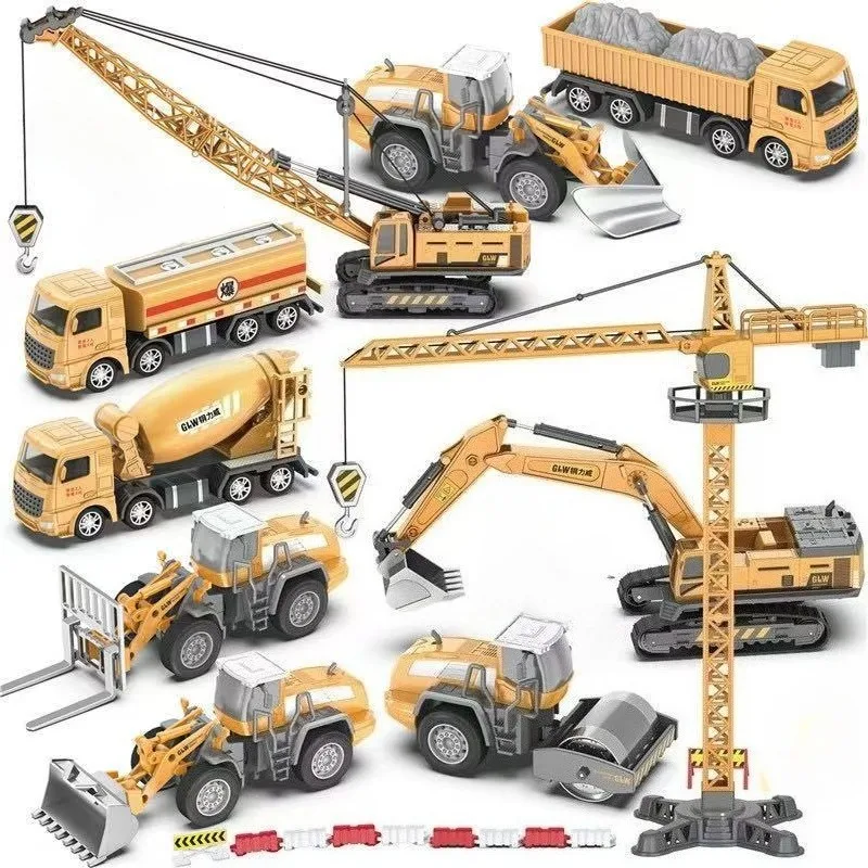 16가지 종류의 창의적인 관성 합금 엔지니어링 차량 시리즈 손과 눈의 협응력 퍼즐 기계 모델 장난감 어린이 선물