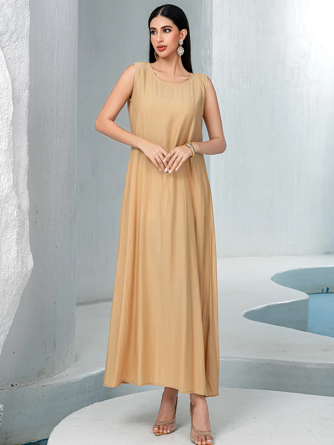 Ramadan Eid Dubai Türkische Abaya Arabisch Muslimischen Kleid Ärmellose Innere Weste Kleider Islam für Frauen Robe Musulmane Femme Vestidos