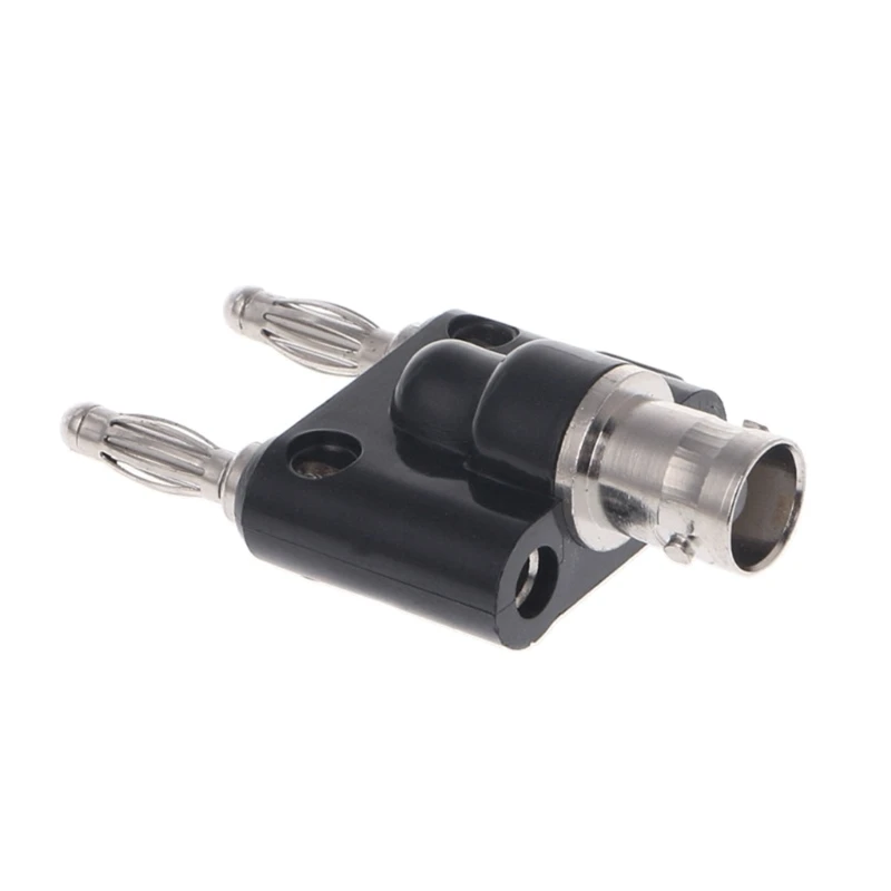 Bnc-Plug To Twin Dual Banana Female Coaxial 4mm Connector for Oscilloscope Splitter Socket Binding Post RF-Adapter