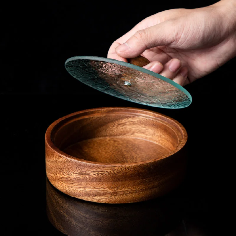 

Japanese Style Glass Walnut Fruit Plate Home Creative Fruit Plate Snack Fruit Plate Food Storage Kitchen Storage