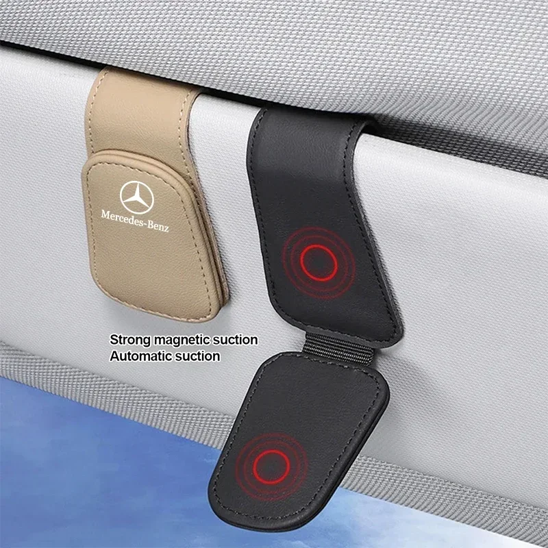 Car Glasses Sun Visor Box Auto Sunglasses Clip Card Accessories For Mercedes Benz AMG W203 W206 W220 W205 W211 W212 W201 W210