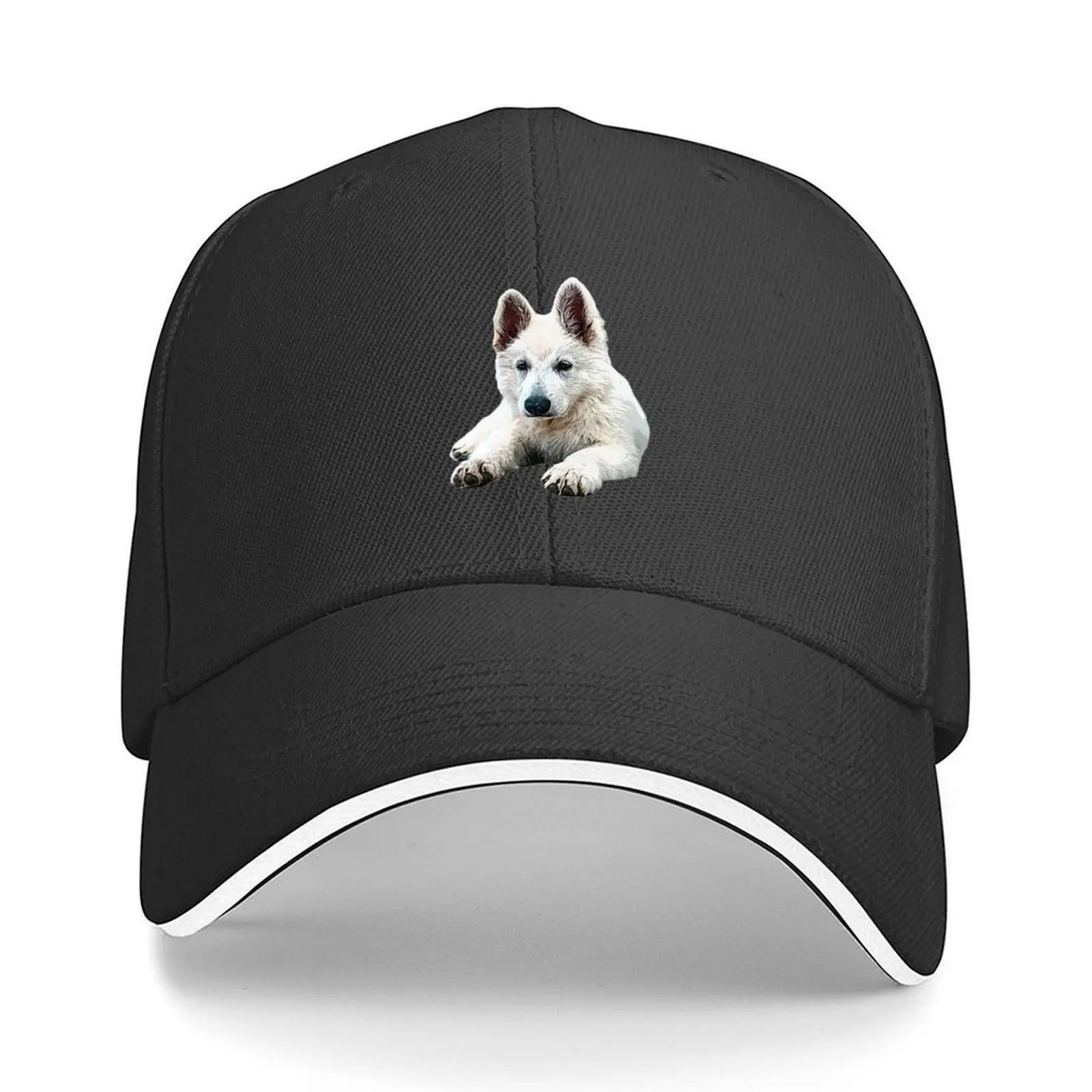 

White Swiss Shepherd Puppy Dog Cute Baseball Cap luxury caps Fishing cap hats for men cute Men's Caps Women's