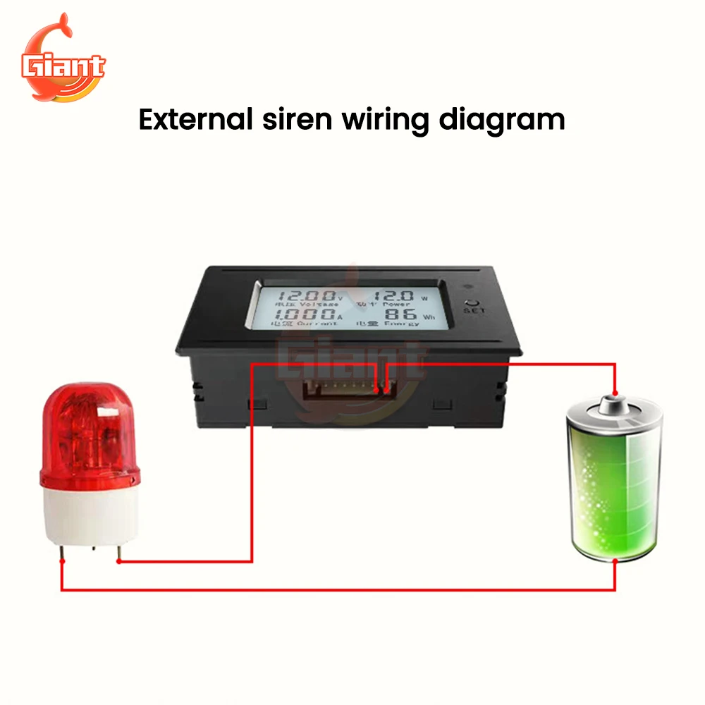 DC 6-200V Digital Voltmeter Ammeter LED Power Panel Meter Monitor Voltage Current Meter Tester Wattmeter Energy Meter Detector