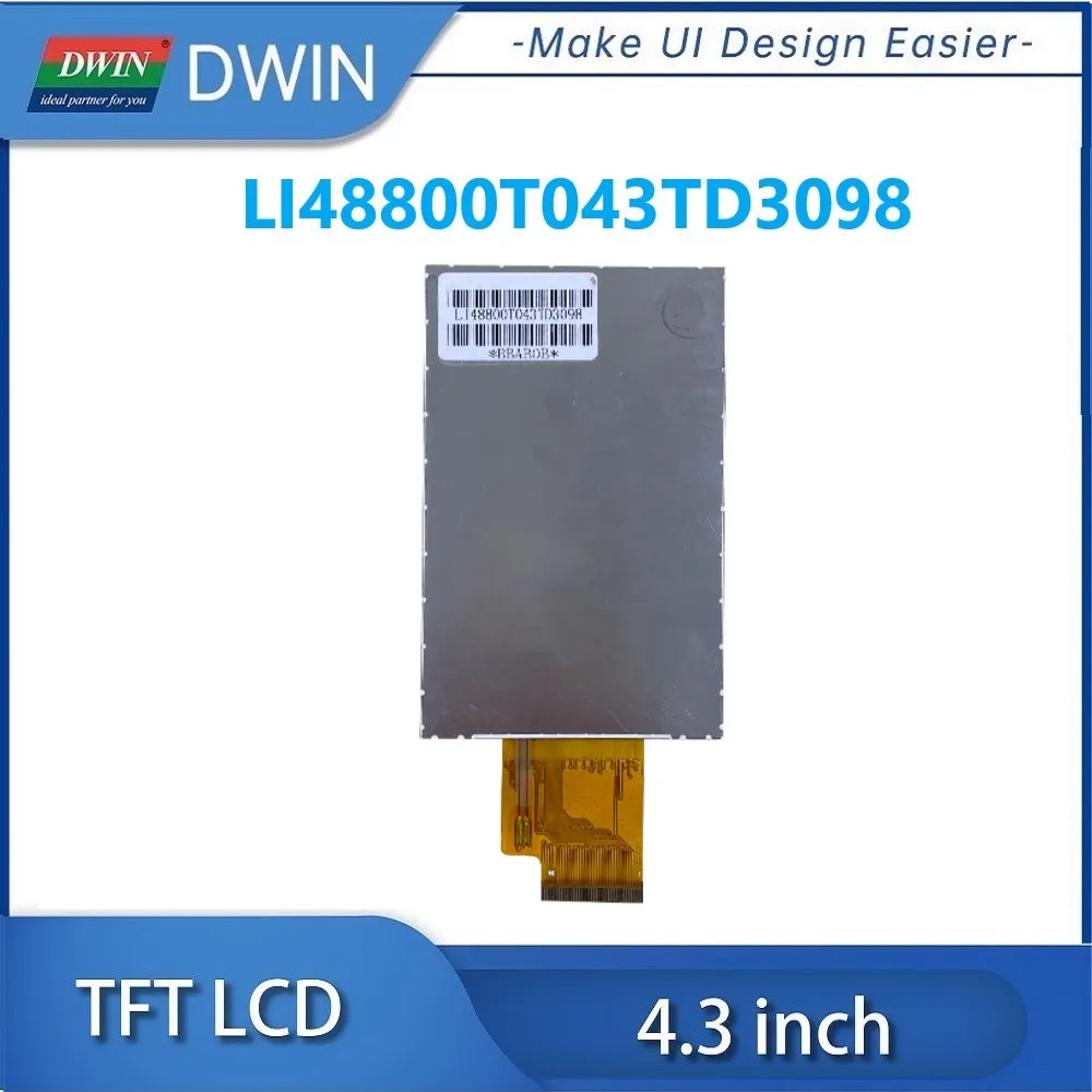 DWIN 4.3 Inch 480xRGBx800 24bit ST7701S IPS TFT LCD Module Capacitive Touch Panel GT911 Controller For ESP32 LI48800T043TD3098