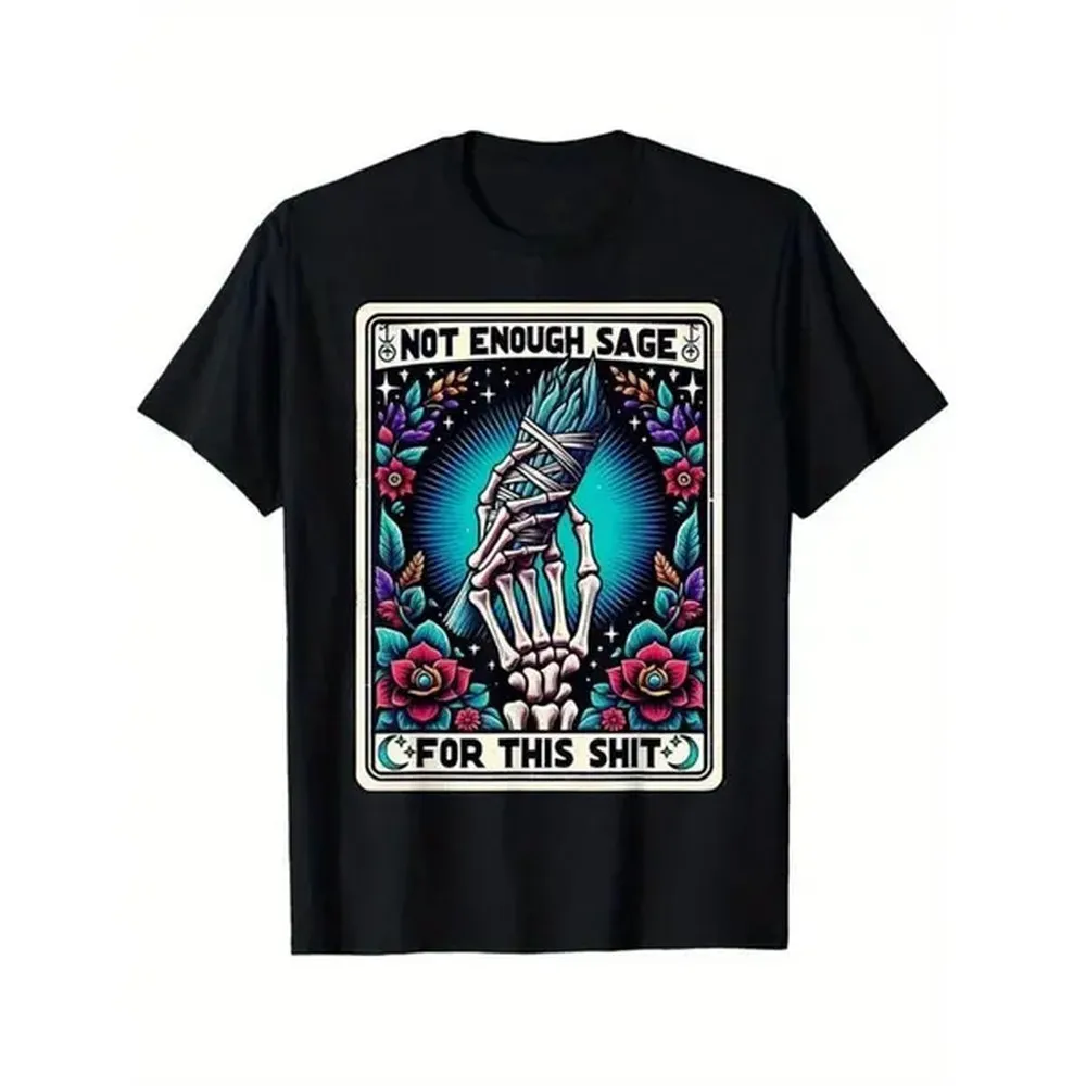 [100% Cotton] Graphic Vintage Tee Tarot Cards Trendy Tops Short Sleeve, Street Style Short Sleeve Tee Golf Gift T-Shirt For Men And Women