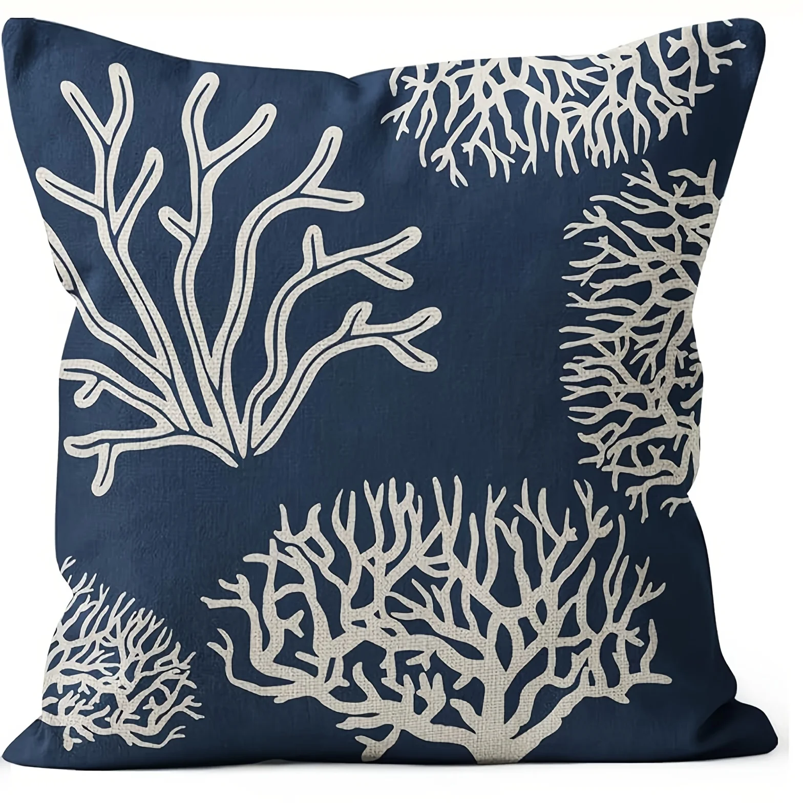 1pc of Linen Coastal Pillow Covers, Decorative Throw Pillow Cases with a Beach Theme, Nautical Design, Single-Sided Print, Measuring 18 X 18 Inches, Does Not Include Pillow Insert