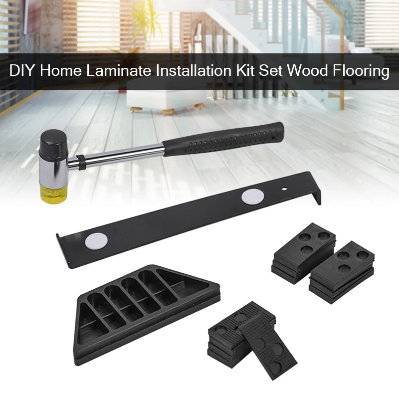 DIY Wood Laminate Flooring Installation Tool Floor Fitting Kit with 20pcs Spacer Flooring Tool Set Professional Woodworking Tool