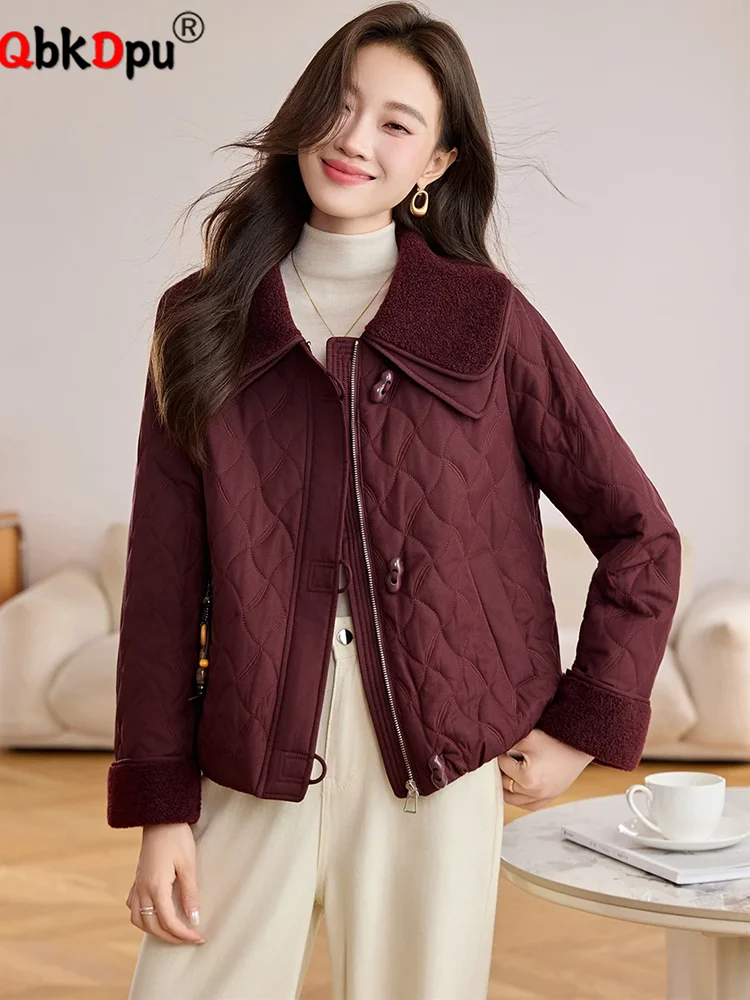 

Женская повседневная верхняя одежда для мам, корейская мода, куртки на молнии с лацканами, топы, зимние теплые куртки с длинными рукавами и хлопковой подкладкой Chaquetas Blusas