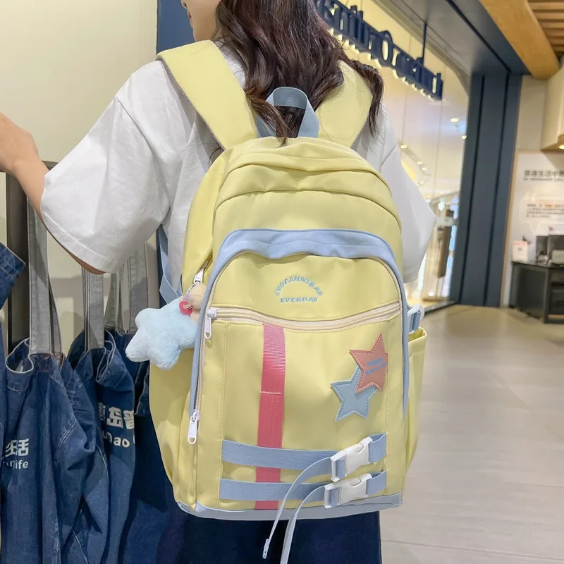 Fashion Cute Junior High School Schoolbag College Style Girl Student Large Capacity Trendy Laptop Book Bag Teens Travel Backpack