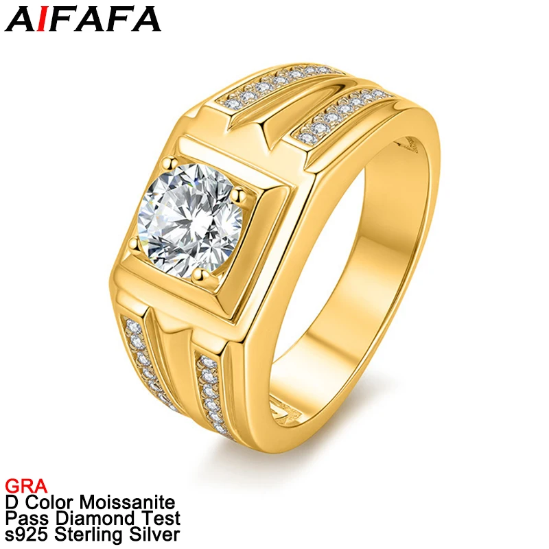 1 Carat Moissanite Diamond Rings for Men Women s925 Silver Stunning Moissanite Ring Fine Jewelry