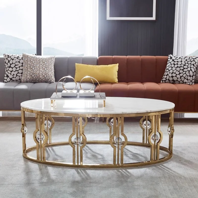 Coffee Table Modern Light Luxury Minimalist for Living Room for Small Apartment Sturdy Construction, Living Room Center Table