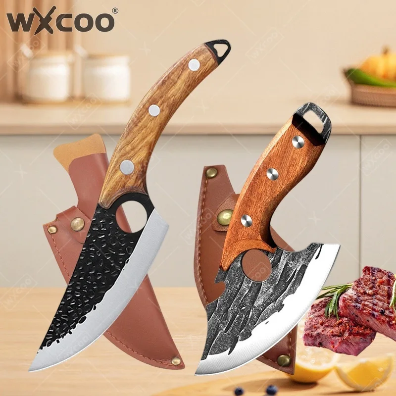 WXCOO Handmade Forged Kitchen Knife Fruit Slicing Utility Knife Specialized for Slaughtering Bone Removal Knife Kitchen Supplies