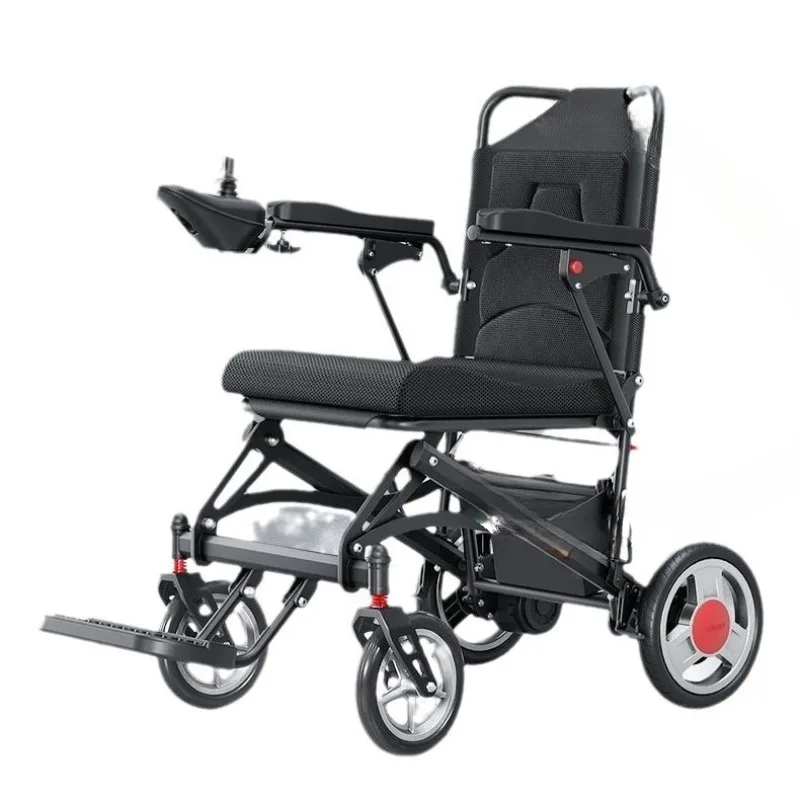 

Electric four-wheeled elderly chair, folding light and intelligent automatic