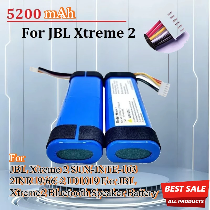 

Оригинальный аккумулятор 7,2 В, 5200 мАч для JBL Xtreme 2 SUN-INTE-103 2INR19/66-2 ID1019, аккумулятор для Bluetooth-колонки JBL Xtreme2