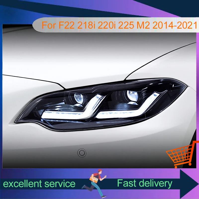 A Pair of Auto Car Stuff Modified For BMW 2 Series F22 218i 220i 225 M2 2014-2021 Front Light DRL Head Lamp LED Tool Accessories