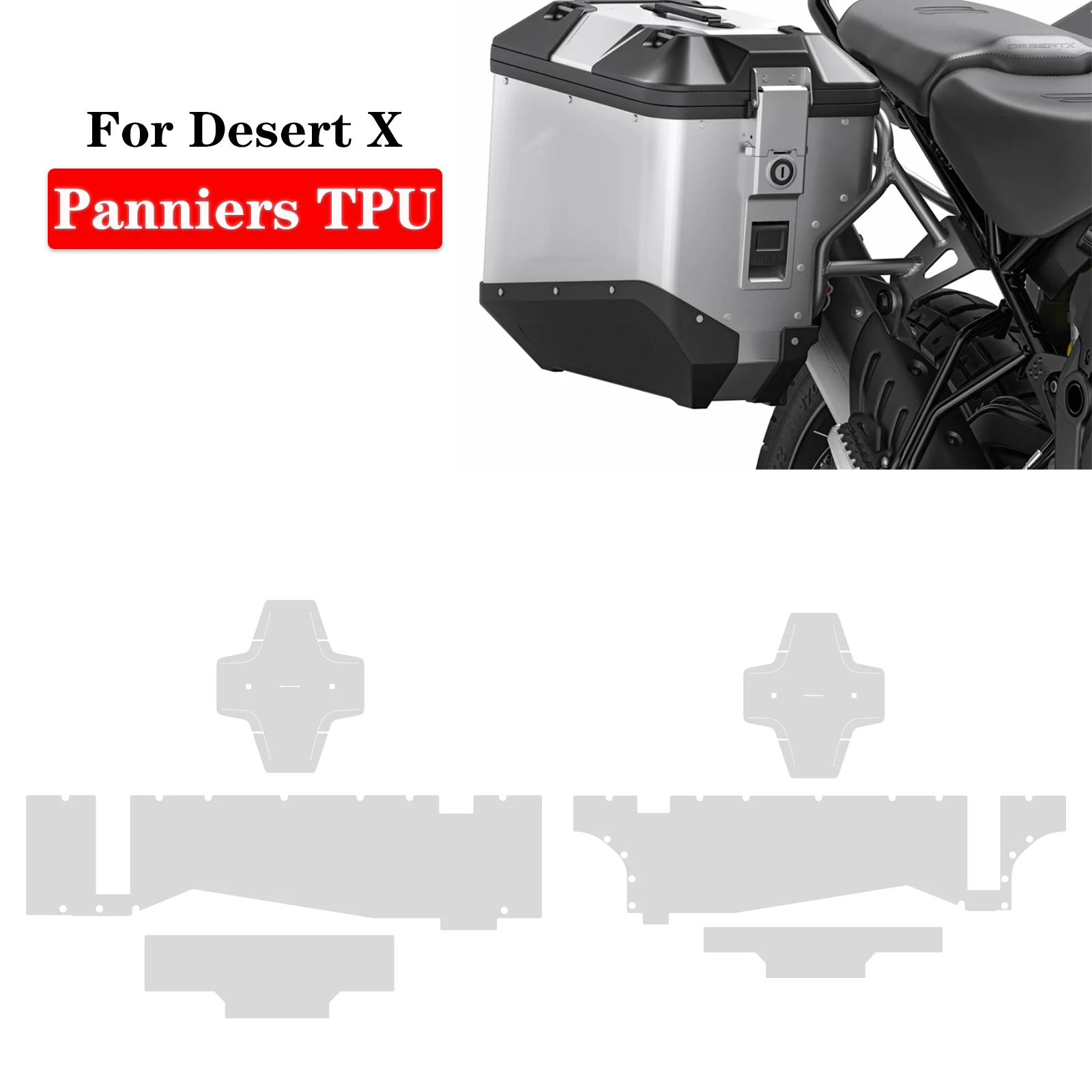 Fits Desert X TPU PPF For Ducati Desert X  Aluminum Suitcase OEM Case Parts Motorcycle Panniers TPU Anti-scratch Protective Film