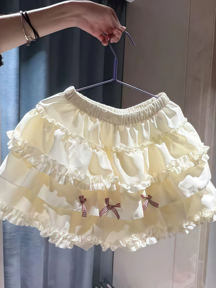 Pumpkin Blossom Ballet Skirt Short Puffy Half-length Spring Autumn Winter Cake Style High-waist Elastic Waist Polyester Fiber